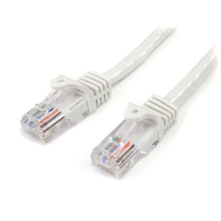 StarTech.com 0.5m White Cat5e Ethernet Patch Cable Snagless - 45PAT50CMWH - Featuring Snagless RJ45 Connectors - Available from SABR - StarTech.com Reseller